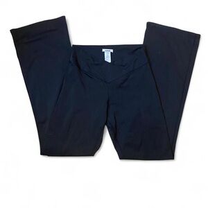 Garage black flare leggings with cross over waistband